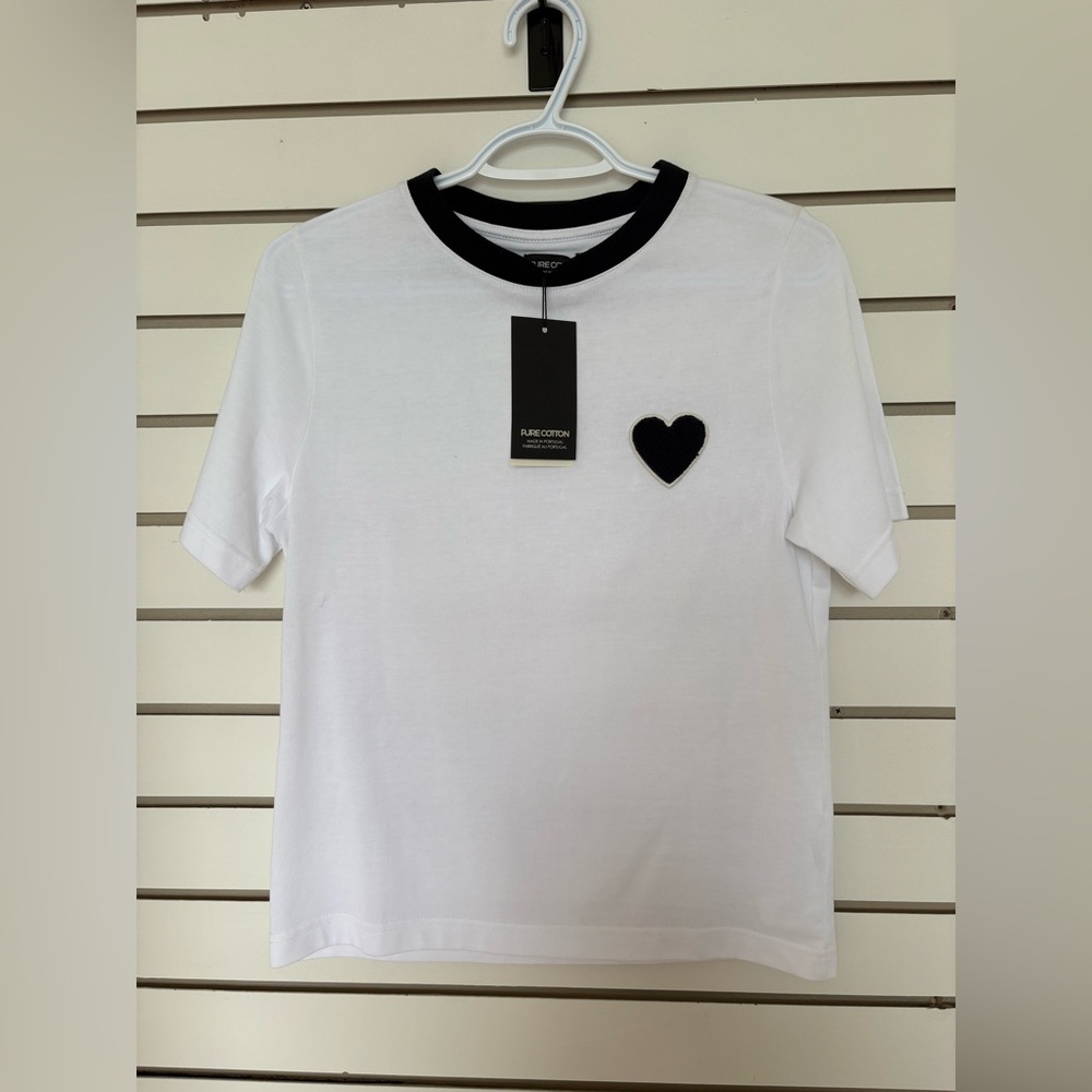 NWT Pure Cotton Terry Heart Tee Size Large